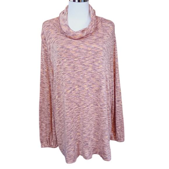 LANE BRYANT Turtleneck Sweater Lightweight 18/20 Plus 2X Multi Pink Comfort Soft - Picture 6 of 7